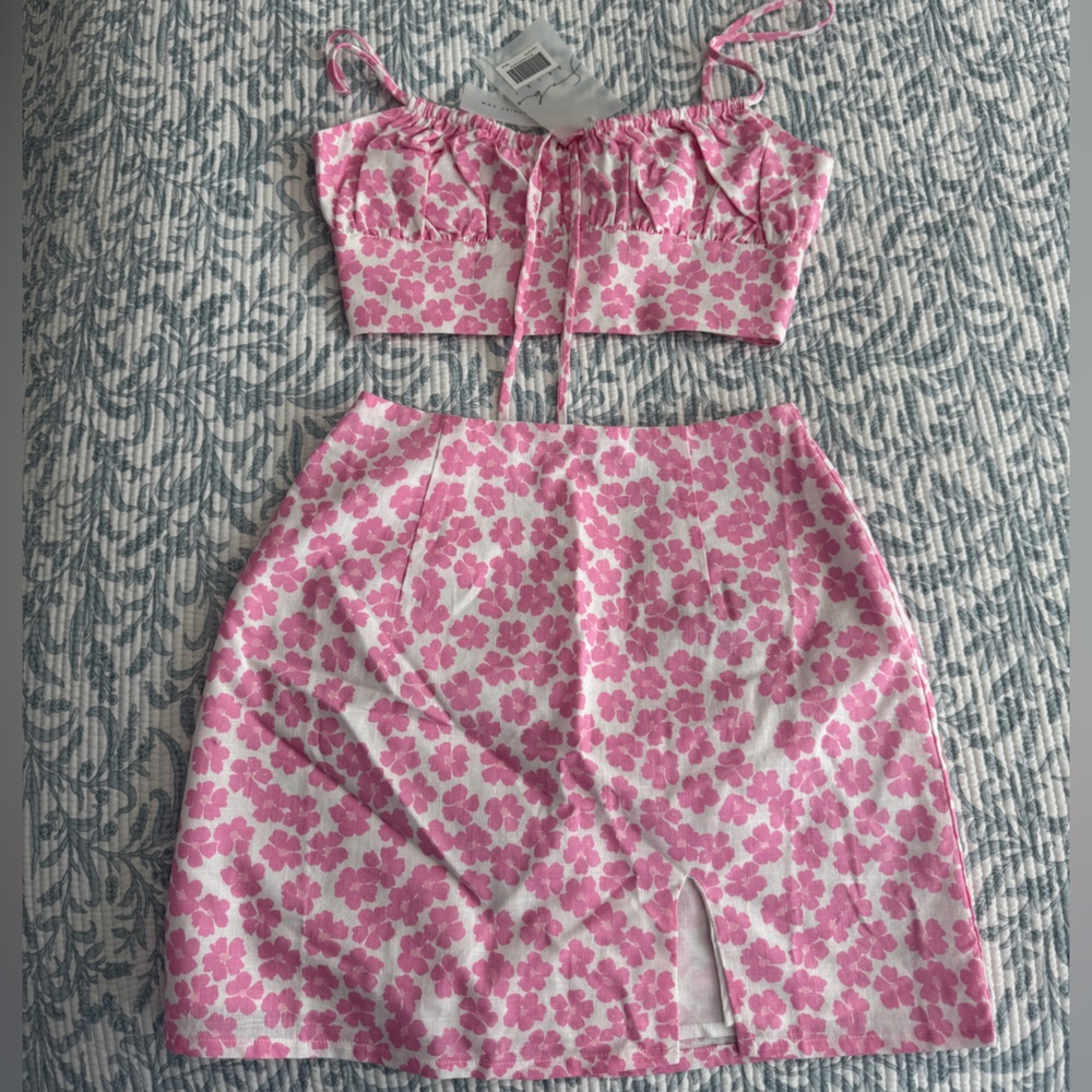 Sabo Skirt Pink Floral Two-Piece Set